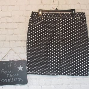 Dress Barn Polka Dot Cotton Skirt Sz 14 D23